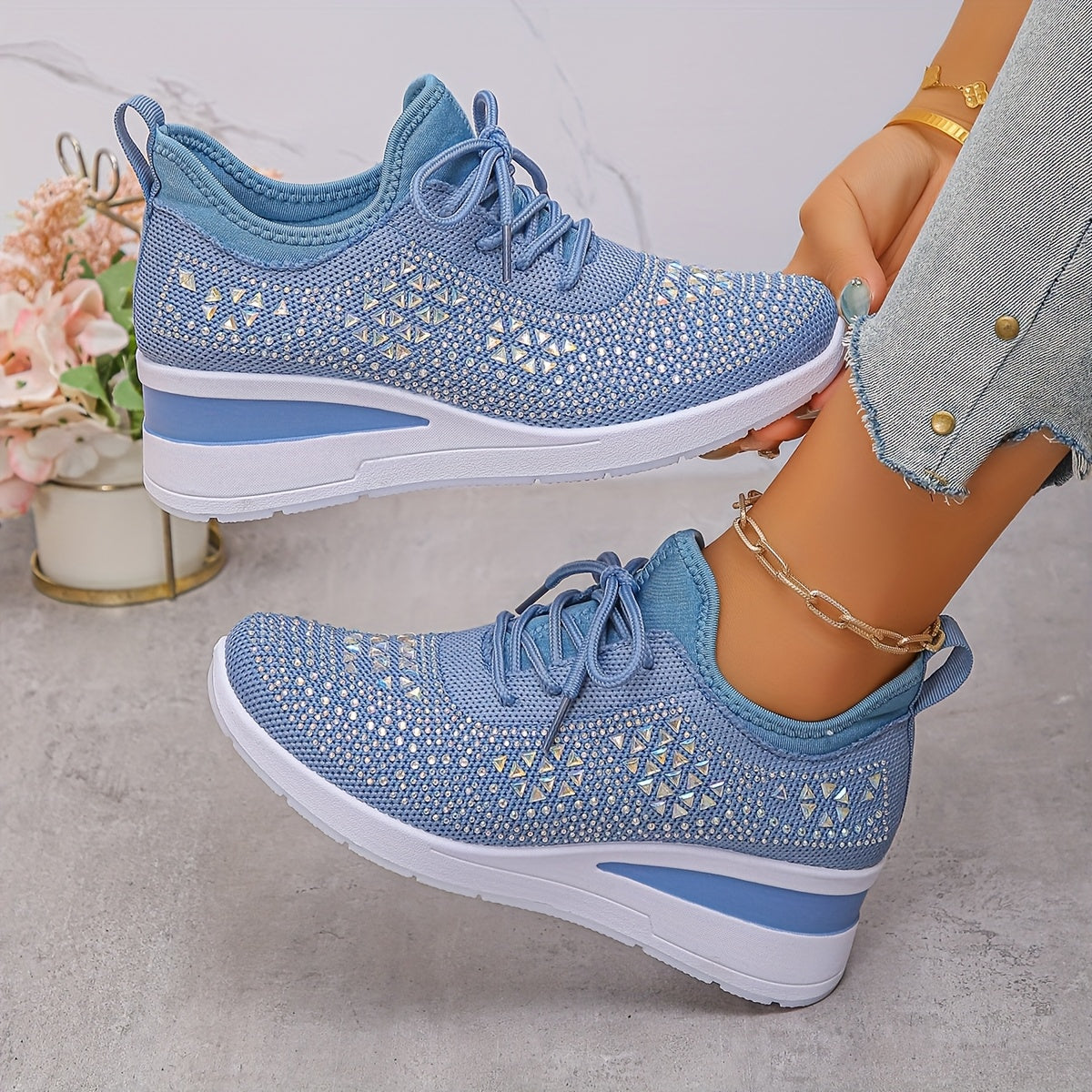 Tine | Elegante sneaker met diamantjes