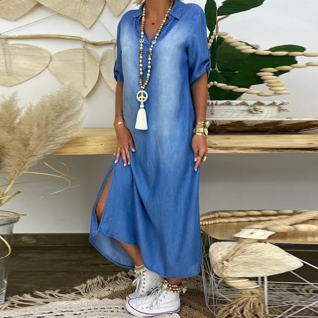 Lea | Lange jurk jeanslook
