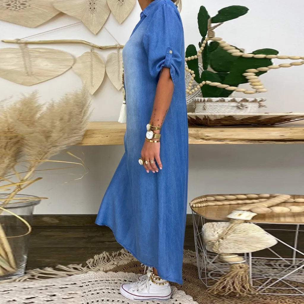 Lea | Lange jurk jeanslook