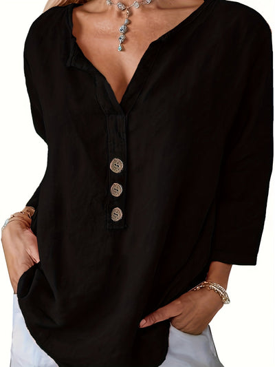 Frederika | Blouse met knoopdetail
