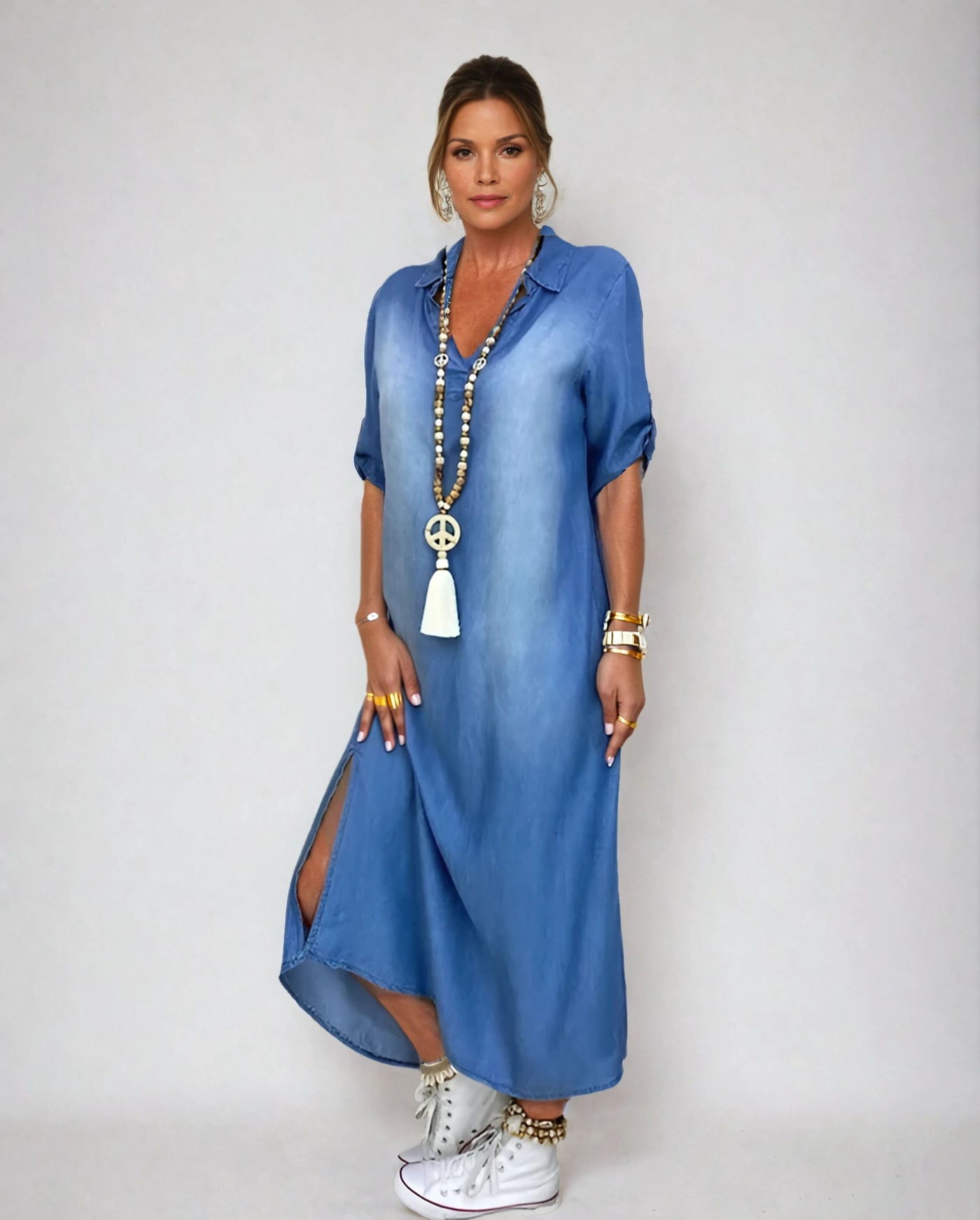 Lea | Lange jurk jeanslook