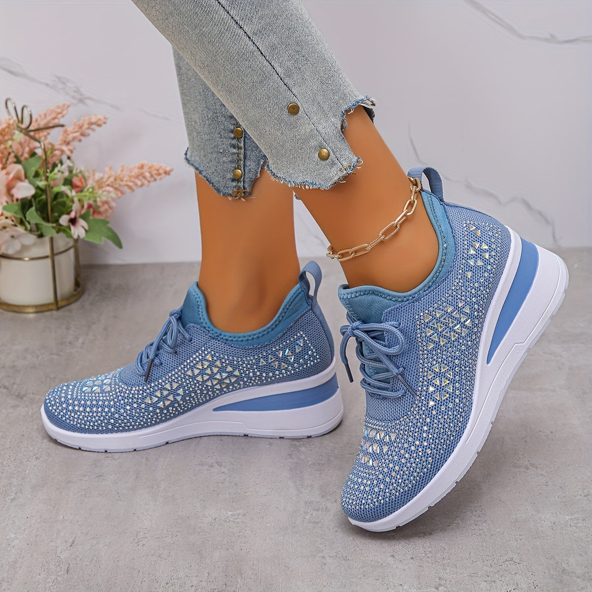 Tine | Elegante sneaker met diamantjes