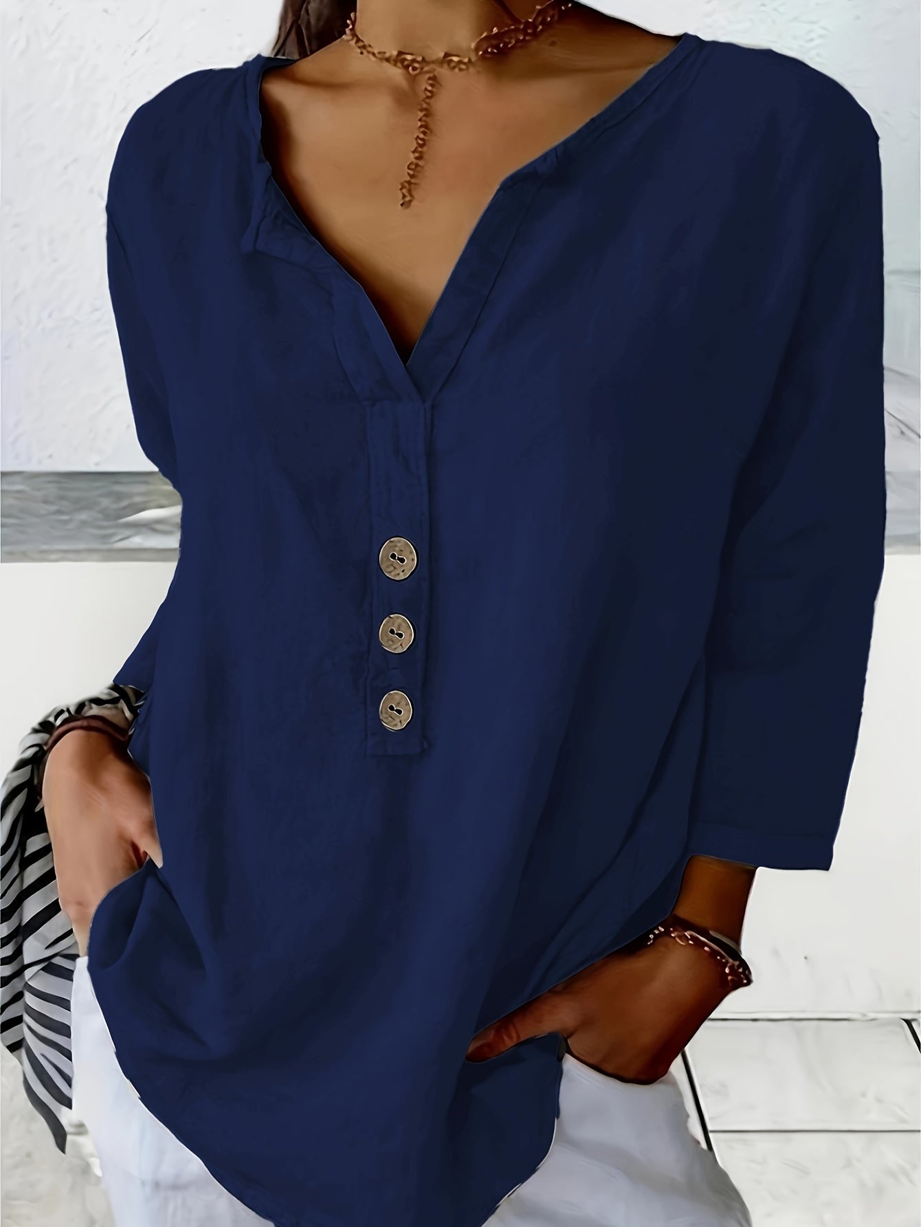 Frederika | Blouse met knoopdetail
