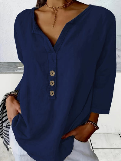 Frederika | Blouse met knoopdetail
