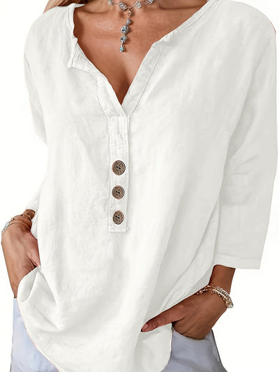 Frederika | Blouse met knoopdetail