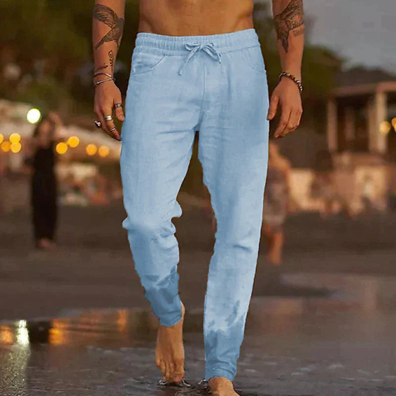 Gilles | Luchtige linnen strandbroek
