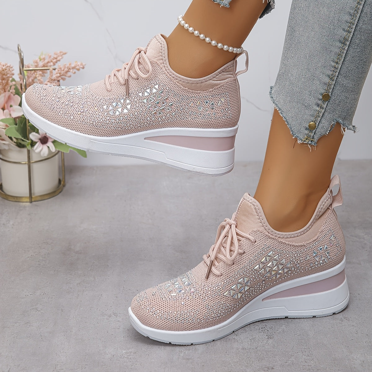 Tine | Elegante sneaker met diamantjes
